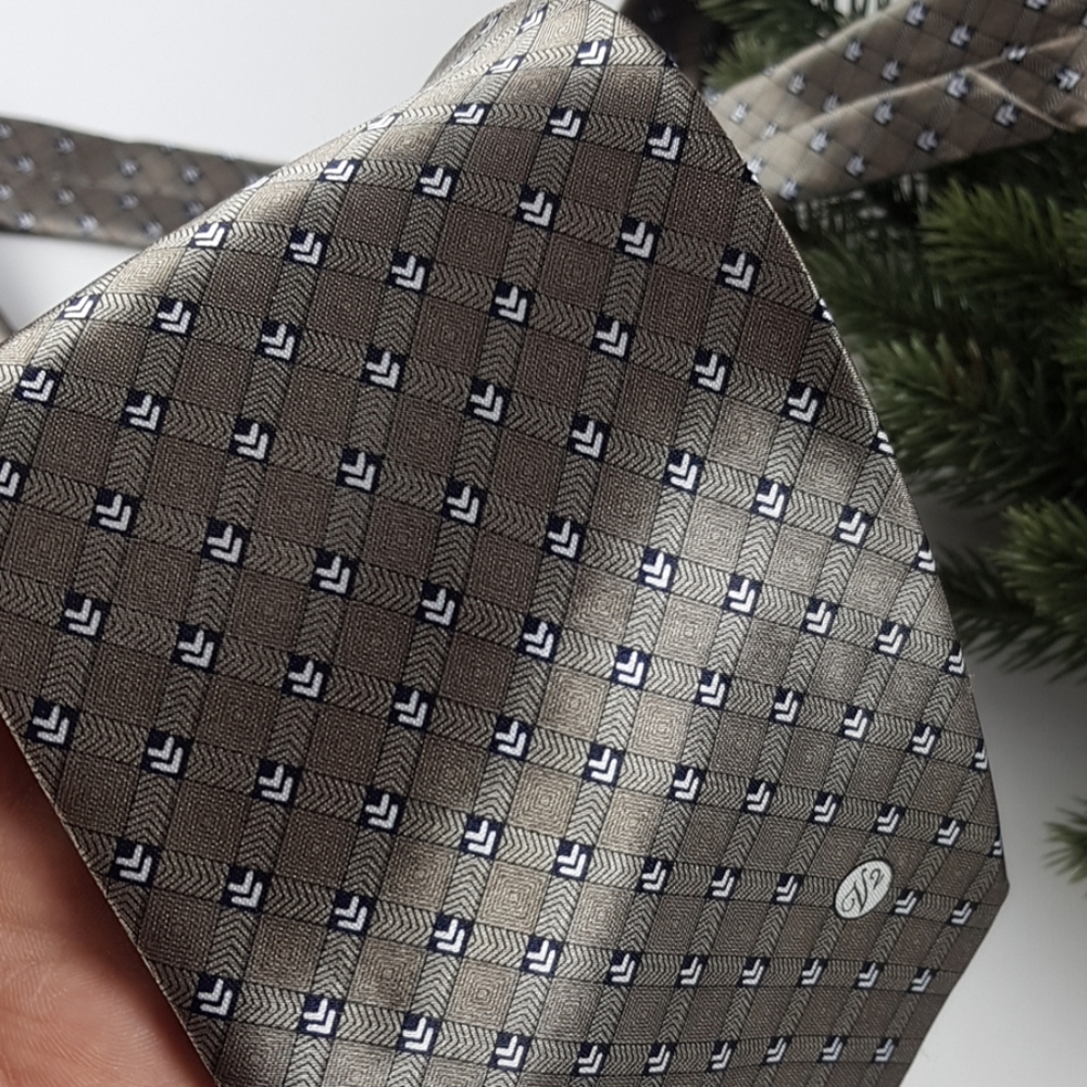 Versace classic V2 silk tie gray arrow square - Picture 6 of 6